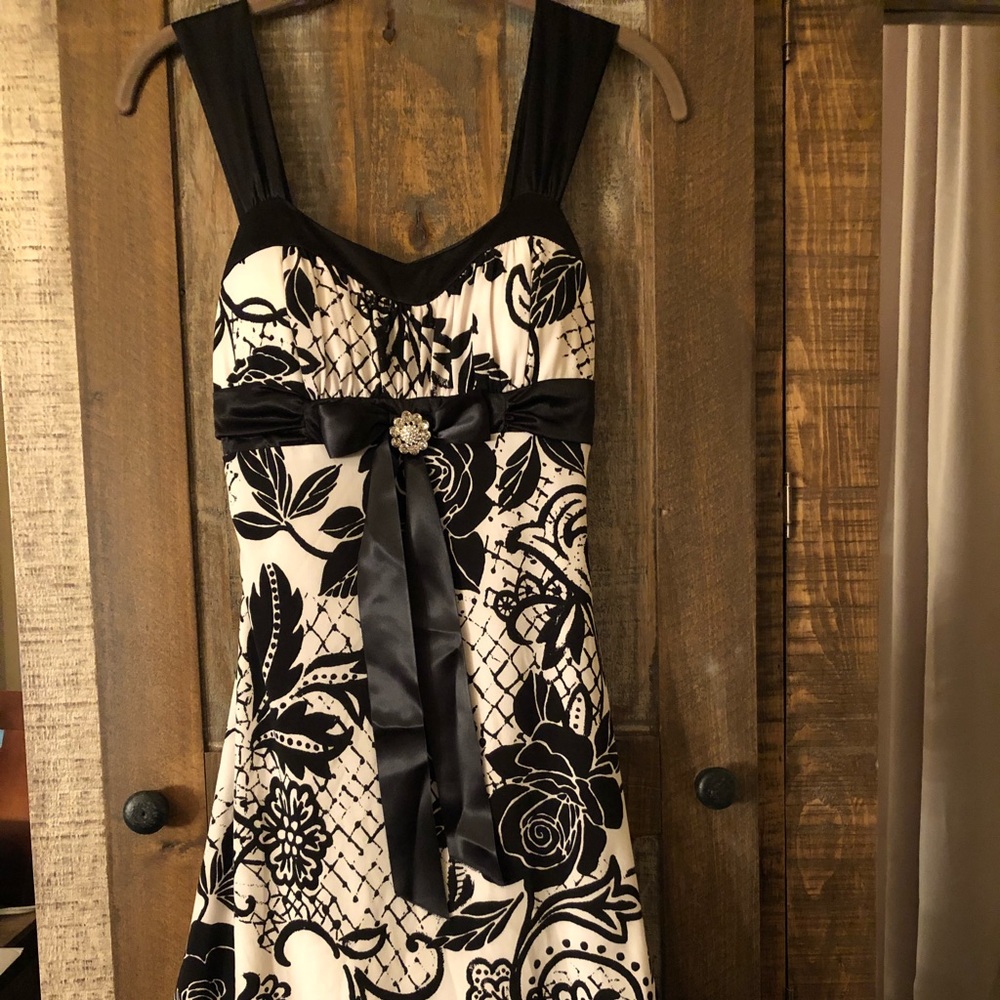 Black and white party dress